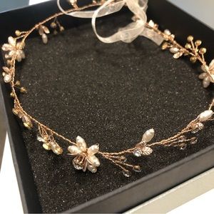 Rose Gold bridal headband